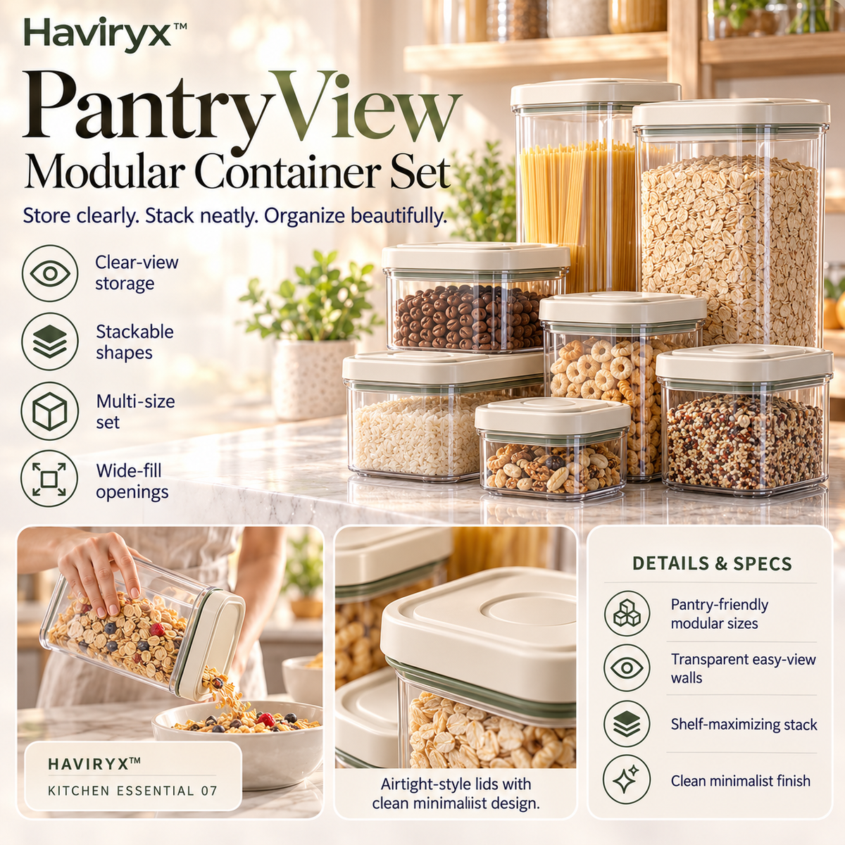 Haviryx™ PantryView Modular Container Set