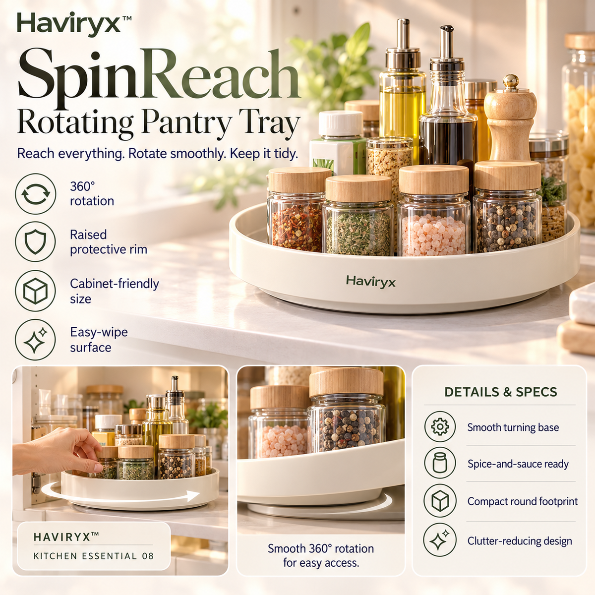 Haviryx™ SpinReach Rotating Pantry Tray