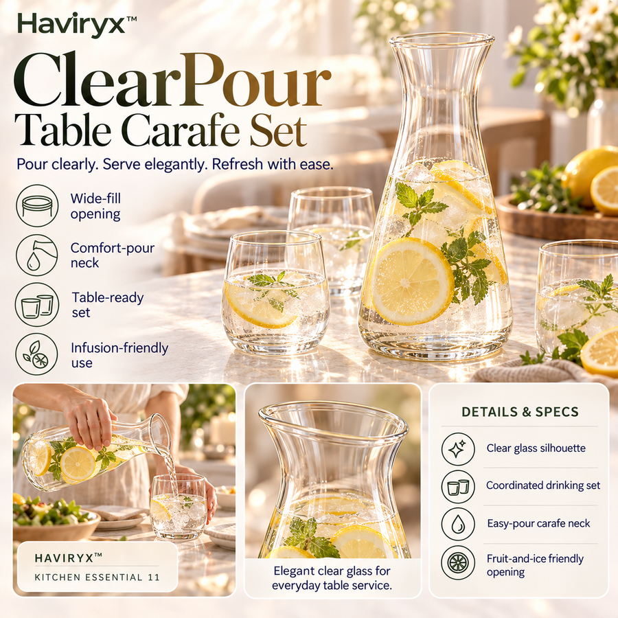 Haviryx™ ClearPour Table Carafe Set