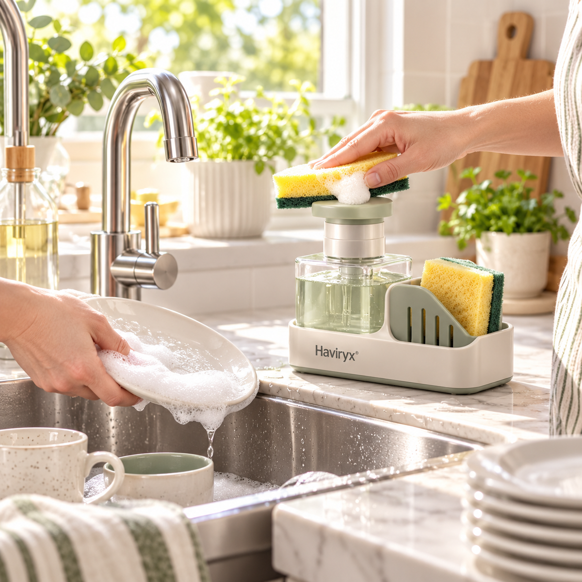 Haviryx™ SudsPress Soap & Sponge Station